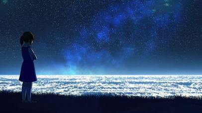 星空下的女孩