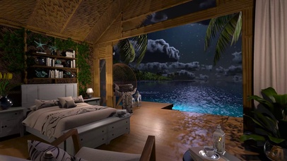 夜晚安静舒适海边别墅