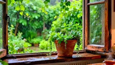 治愈窗台小雨4K
