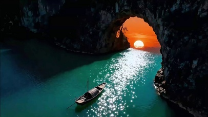 唯美光影意境！岩洞日出一瞥