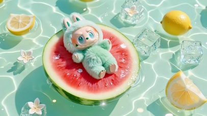 冰爽泳池西瓜拉布布