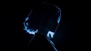 夜之荧蓝神秘动漫美女的极简光语