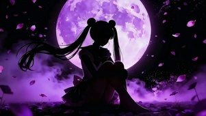 紫色忧郁美少女