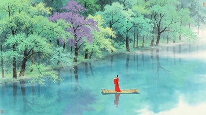 湖面孤舟