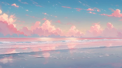 粉色海滩