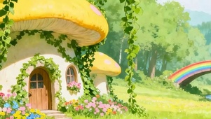 白云树木河流带鱼屏