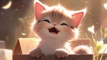 开心的小猫