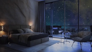 落地窗星空房间