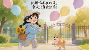 烦恼丢昨天今天负责快乐