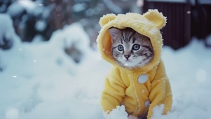 雪中萌猫咪