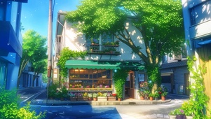 治愈插画花店
