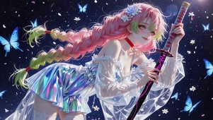 星空粉发持刀美少女甘露寺蜜璃