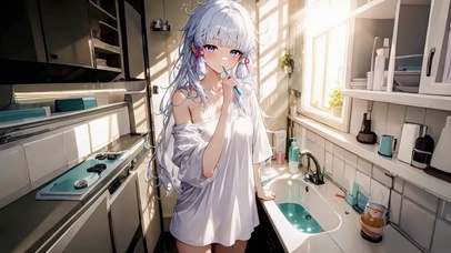 清纯洗漱美少女