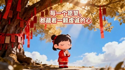 树下许愿的女孩