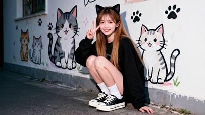 猫墙少女