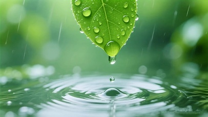 清新护眼水滴绿叶