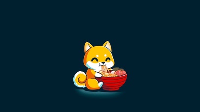 Q版柴犬吃拉面