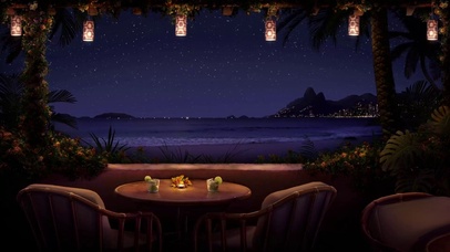 治愈夜晚海滩风景