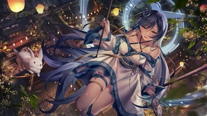 唯美古城秋千女孩