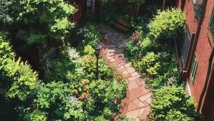 绿色静谧午后建筑小路