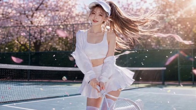 樱花网球场阳光元气美少女