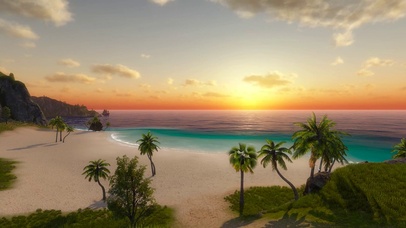 唯美古风夕阳海边