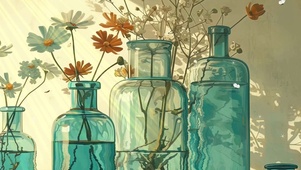 护眼简约花草带鱼屏