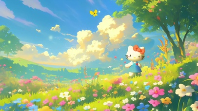 HELLO KITTY花草地