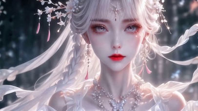 白色系古风美女