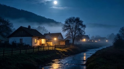 乡村夜景