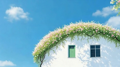 清新阳光花园小屋