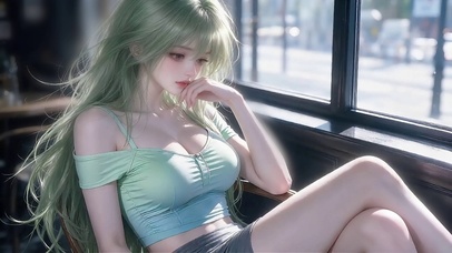 超美梦幻薄荷绿少女