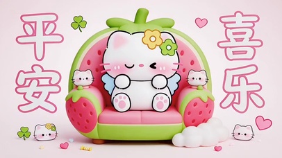 平安喜乐可爱卡通小喵喵
