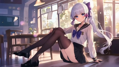 校园教室黑丝少女神里凌华