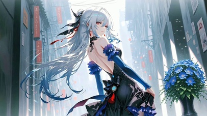 动漫女孩循环动画壁纸