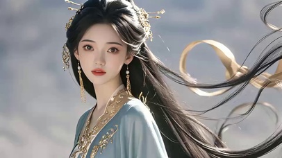 长发飘飘古风美女
