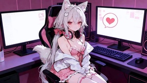 粉红电竞猫耳娘