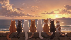 黄昏猫咪