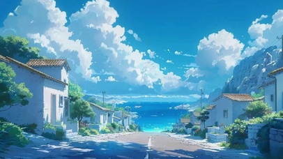 蓝天白云 唯美乡野