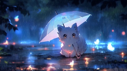 雨中小猫咪