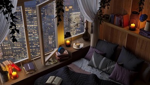 窗户上的夜雨