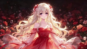 赤焰玫瑰二次元少女