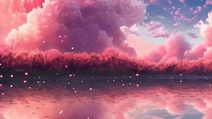 云彩树木河流带鱼屏