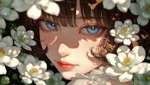 治愈鲜花少女高清4k