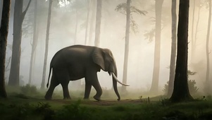 森林迷雾大象