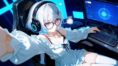 白发白丝小萝莉