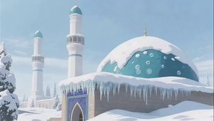 冬日积雪异域建筑