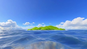 海浪中的小岛