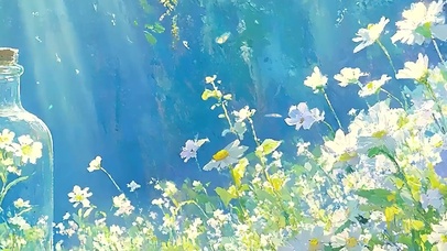 护眼绿景树木带鱼屏