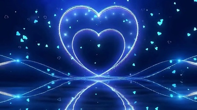 蓝色爱心粒子